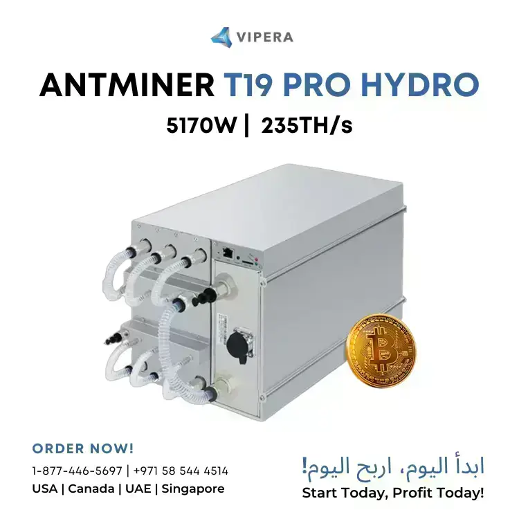 Bitmain Antminer T19 Pro Hydro 235T 5170W