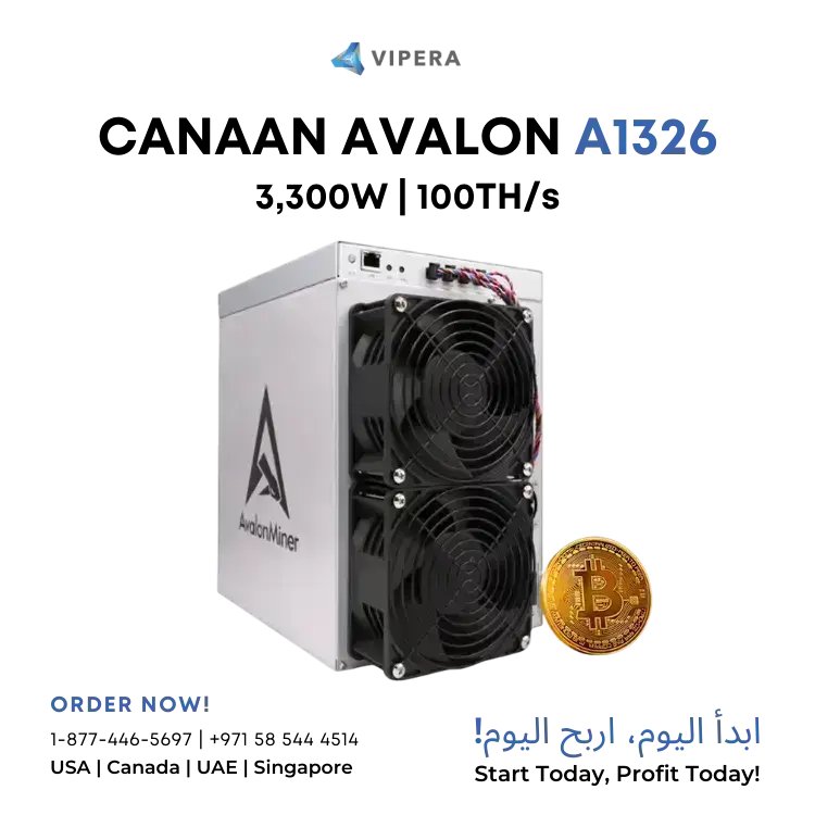 Canaan AvalonMiner A1326 100TH/s 3300W