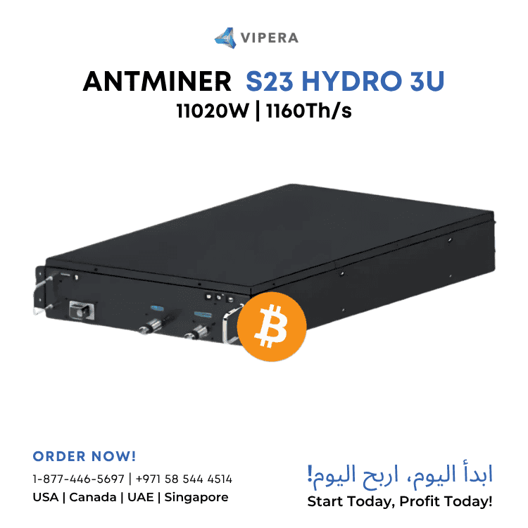 Bitmain Antminer S23 Hydro 3U 1160Th Bitcoin Miner