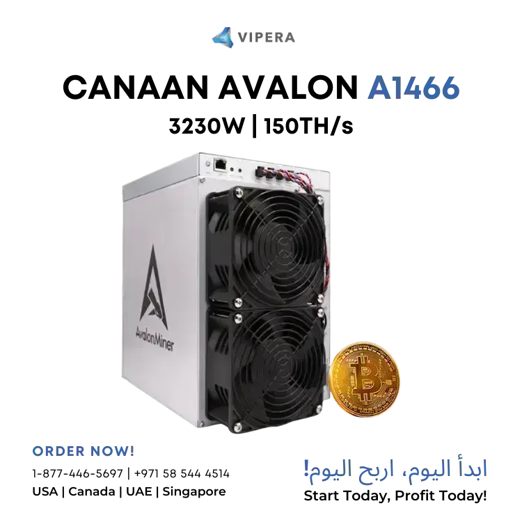 Canaan AvalonMiner A1466 150TH/s 3230W