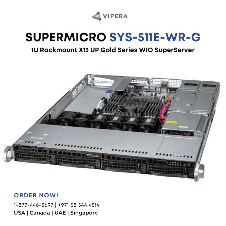 Supermicro SYS-511E-WR-G1 1U Rackmount X13 UP Gold Series WIO SuperServer