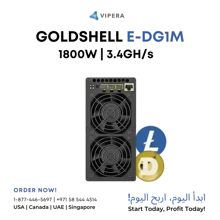 Goldshell E-DG1M Home Miner 3.4GH/s 1800W (LTC, Dogecoin Miners)