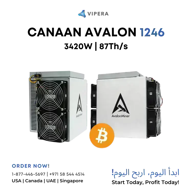 Canaan AvalonMiner 1246 87Th/s 3420W