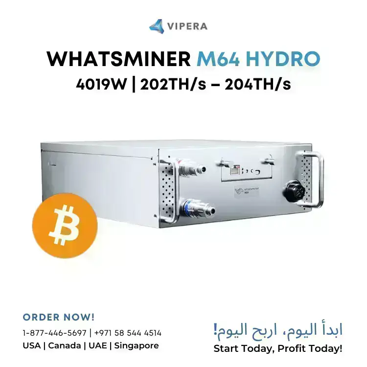 MicroBT WhatsMiner M64 Hydro Miner 202T/204T, 4019W