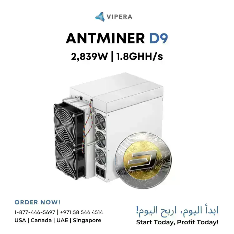 Bitmain Antminer D9 1.8GH/s 2839W