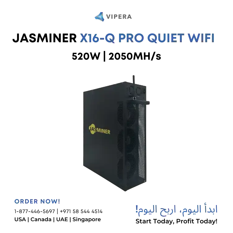 Jasminer X16-Q Pro Quiet WiFi 2050MH 520W 8G (ETC/ETHW/ZIL)