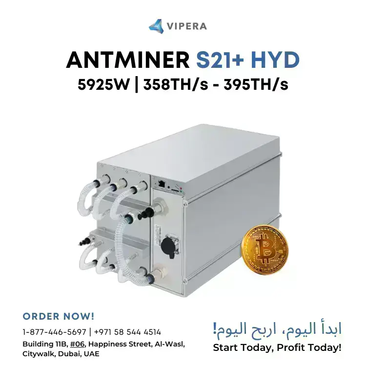 Bitmain Antminer S21+ Hydro 395TH/s 5925W