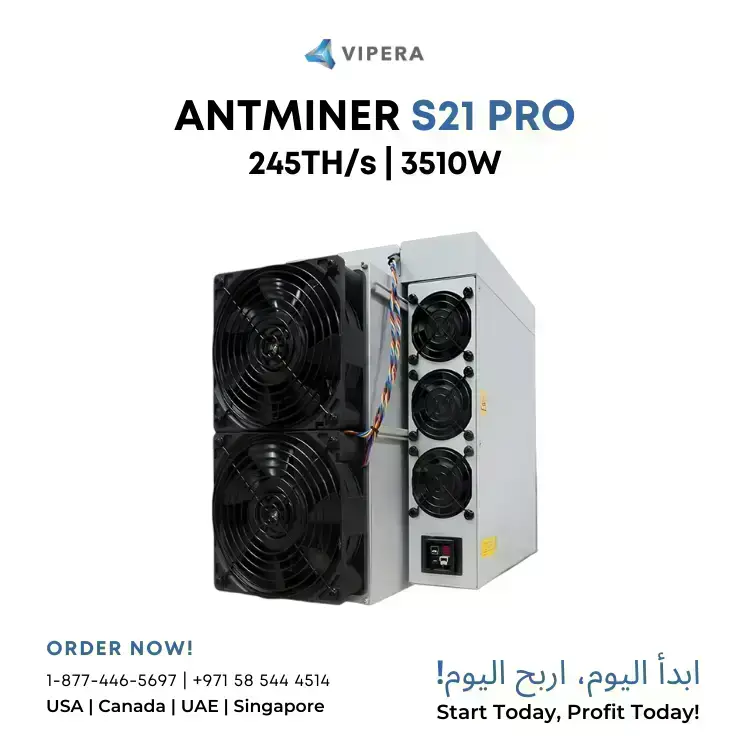 Bitmain Antminer S21 Pro 220TH - 245TH/s 3510W